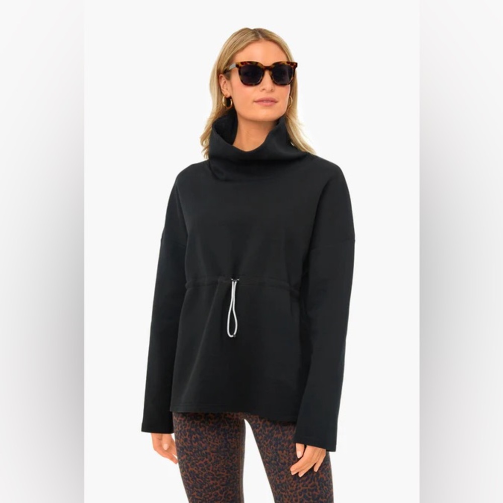 Varley Black Barton Sweat Double Faced Turtleneck Sweatshirt | S